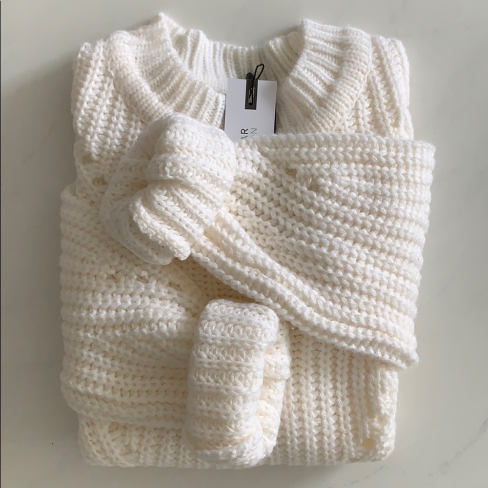 Dynamite Pointelle Mockneck Sweater